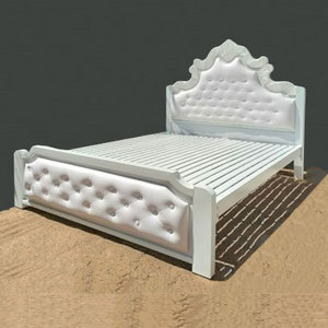 Classic French-Style Iron <b>Bed</b> with Premium Tufted Upholstered Mattress <b>Space</b>-<b>Saving</b> and Extendable for Home or Warehouse Use - Product Image 1