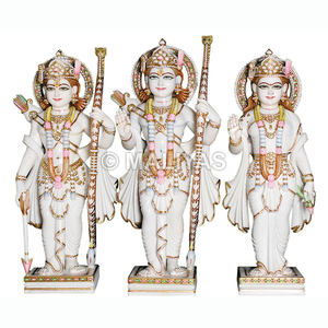 Moorti de Mármol de Ram Darbar |   Ídolo de Ram Sita Lakshman de Mármol Blanco para Templo en Casa - Product Image 1