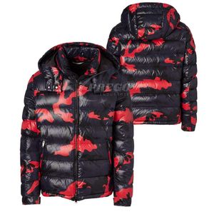 เสื้อแจ็คเก็ตพัฟเฟอร์สีแดงดำ เงา ทนลม ระบายอากาศได้ดี สำหรับทุกเพศ อุ่นสบาย เหมาะสำหรับฤดูหนาว สไตล์สตรีทแวร์ มีฮู้ด ปรับแต่งสีได้ - Product Image 1