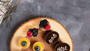 Dinnerware Serving <b>Plate</b> Rounded Wooden Serving Platter Dry Fruit <b>Snacks</b> Dessert Tray Brown Finished Serving of <b>Snacks</b> and Treat - Product Image 6
