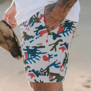 Pantalones cortos de baño reciclados a rayas con estilo para hombre, traje de baño ecológico informal cómodo para todos los días - Product Image 3