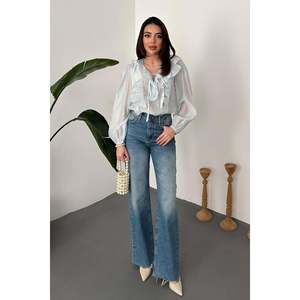 Blusa Azul con Volantes - Azul - Product Image 3