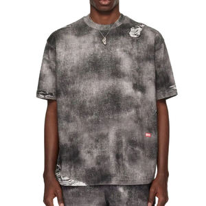 OEM New Arrival acid Washed Distressed T-shirt Men Crew Neck Oversized 100% Cotton High Quality Vintage <b>Tie</b> Dye T-shirt for men - Product Image 1