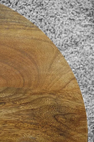 Table basse ronde moderne avec pieds en métal - Matériau en bois tactile pour salon et chambre à coucher