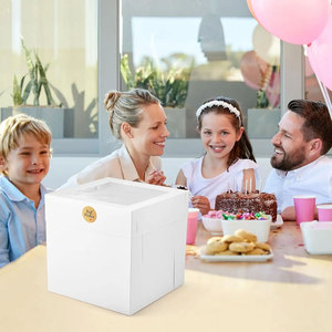 Boîtes de boulangerie dégradables blanches personnalisées écologiques avec grande fenêtre Emballage en papier personnalisé gâteaux de pain cuisson de fête - Product Image 4