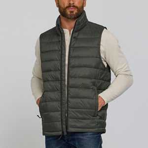 Veste sans manches pour homme, logo personnalisé en gros, veste zippée, haute qualité, écologique, matelassée, doudoune sans manches, veste d'hiver - Product Image 3