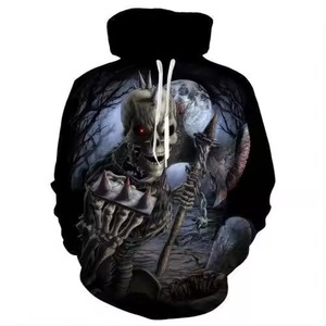 Sudaderas con capucha y sudaderas totalmente sublimadas-Abrigo de chaqueta con estampado de calavera - Product Image 3