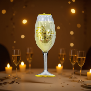 Globo de aluminio con forma de flauta de champán de 93 cm, diseño Cheers, decoración para fiestas - Product Image 3