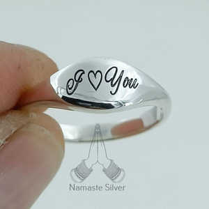 Custom Name Personalized Sterling Silver <b>Ring</b> Handmade Men's Jewelry Gift for Her <b>Dainty</b> and Elegant - Product Image 1