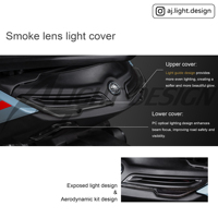 AJ LIGHT DESIGN, fabriqué à Taïwan, AJNMAX-BTL, système d'éclairage de moto à LED RGB quad à 4 lentilles, clignotant arrière dédié, feu arrière