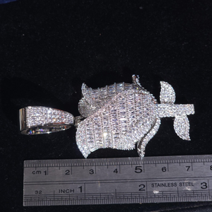 จี้รูปดอกกุหลาบประดับเพชรโมอิสซาไนต์ VVS เงินแท้ 925 สไตล์ฮิปฮอปสุดหรู - Product Image 3