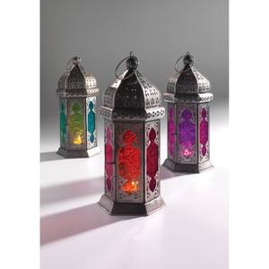 Lanternes Marocaines En Métal Ensemble De 3 Pcs Bougeoir Avec Verre Coloré Festival Décoratif Disponible En Taille Personnalisée Nouvelle Arrivée - Product Image 6