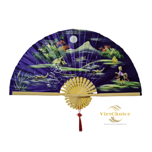 Bon marché Éventail personnalisé en bambou à la main d'art populaire Technique peinte de claquement de bois personnalisée Promotion écologique de la décoration intérieure - Product Image 4