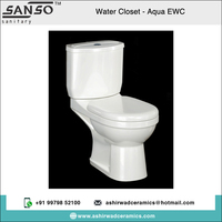 WC moderne en céramique blanche, deux pièces, cuvette de toilette, double chasse, à poser au sol, S-Trap, P-Trap, SANSO, garantie 5 ans