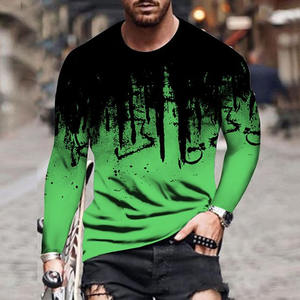 Haute qualité respirant 100% coton été t-shirt vêtements de sport à manches longues hommes réguliers gymnastique entraînement mode t-shirt - Product Image 3