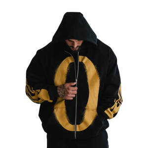 Sweat-shirt à capuche surdimensionné en molleton lourd 320GSM en gros, logo personnalisé, sweat-shirt de sport pour hommes |   Vêtements de sport à épaules tombantes - Product Image 3