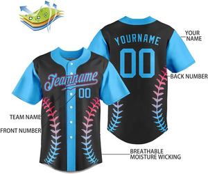 Maillot de baseball sublimé à la vente chaude, uniformes de sport personnalisés à boutons, maillot de baseball en polyester imprimé numériquement - Product Image 2