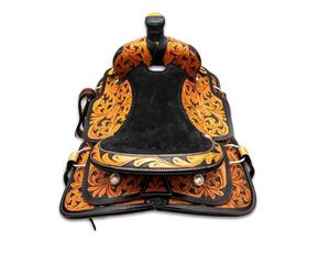 Selle en cuir de cow-boy western à fleurs personnalisées entièrement usinée à la main et durable pour les sports équestres, le plaisir du cheval, l'équitation - Product Image 4