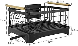 Égouttoir à vaisselle <span class=keywords><strong>de</strong></span> <span class=keywords><strong>cuisine</strong></span> en gros avec bac <span class=keywords><strong>d</strong></span>'égouttement, égouttoir à vaisselle en métal avec porte-<span class=keywords><strong>ustensiles</strong></span> pour utilisation sur le comptoir - Product Image 5