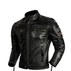 Nouvelle veste en cuir noir pour hommes pour printemps automne véritable Style moto en cuir de vache naturel Slim Fit Biker Coat - Product Image 1