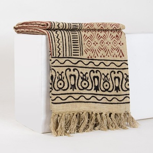 Funda de sofá de algodón Vintage indio hecha a mano, funda de sofá estampada, manta de cama para decoración del hogar de invierno, manta suave - Product Image 3