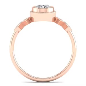 ขายดีแหวนเพชรสำหรับงานแต่งงานงานหมั้นของผู้หญิงคลาสสิกขนาด9K-22K ประดับเพชรด้วยไข่มุกสายรัดทอง18K - Product Image 3