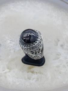 Bagues en argent 925 pour hommes avec design gravé à la main et pierres colorées - Product Image 3