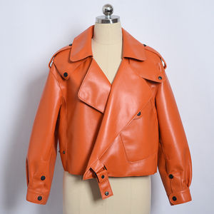 Wholesale Price Low MOQ Women Leather Jackets Full Sleeve Winter Wear Women Leather Jackets - Product Image 3