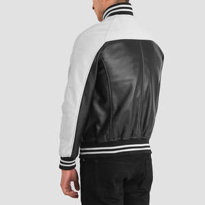 Stylish Men's Customized <b>Leather</b> <b>Jacket</b> with Stand Collar <b>Suede</b> and Cow Skin Zipper Closure and Logo Printed - Product Image 4