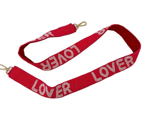 Perle de rocaille travail manuel broderie rouge et blanc graine perlée amant bandoulière ceinture mignon fantaisie et luxe choix à la mode pour fille - Product Image 1