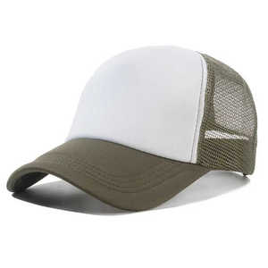 Gorra de camionero de moda de alta calidad con logotipo bordado personalizado de punto Sombrero de malla de 5 paneles y diseño en blanco de tela común - Product Image 5