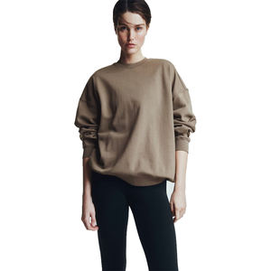 Women's Cotton <b>Fleece</b> Sweatshirt Men's Custom Logo Hoodies Crewneck High Quality Blank Plain Solid <b>Top</b> Plus Size Streetwear - Product Image 5