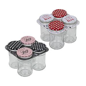 ขวดและโหลเก็บอาหาร HI Einmachgl.315ml MD Love/P.4er-6 VPE - Product Image 1