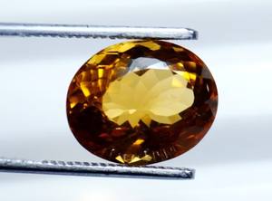 Pierre précieuse en citrine naturelle de 14x10 mm, taille ovale, facettée, pierre en vrac - Belle grande pierre de citrine, cadeau idéal pour lui - Product Image 2
