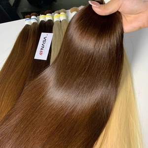Extensiones de cabello a granel más vendidas Cabello de un solo donante Doble ahogamiento 100 gramos Colores oscuros 8 pulgadas - Product Image 1