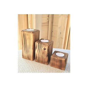 Pillar <b>Candle</b> <b>Holder</b> Rustic Acacia Hand Carved Wood <b>Candle</b> <b>Holders</b> for Pillar <b>Candles</b> Premium Quality Festival Decoration - Product Image 5