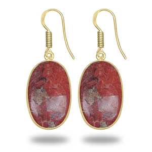 Pendientes de Piedra Natural de Jaspe Imperial, Joyería de Moda para Mujer, Coloridos, con Baño de Oro de 18K - Product Image 3
