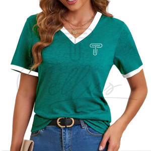 Camisetas de Mujer de Última Moda, Ligeras, Transpirables, Ecológicas, de Secado Rápido, de Poliéster/Algodón, Tallas Grandes, Camisetas de Verano en Oferta - Product Image 3