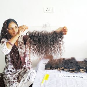 100% cheveux humains indiens vierges dentelle transparente bouclés 13*4 frontal vente en gros extensions de cheveux humains bruts - Product Image 2