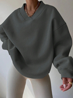 Sweat-shirt personnalisé OEM, nouveau style, hiver, doublé, décontracté, ample, respirant, anti-rétrécissement, haute qualité, prix usine, pour femme