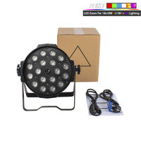 Iluminación LED Zoom Par 18x18W RGBWA+UV para DJ, Discoteca, Escenario, Ideal para Fiestas y Clubes Nocturnos
