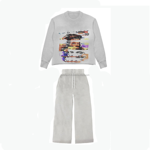 2025 nuevos diamantes de imitación Sun Faded Screen Print logo Set chándales para adultos de alta calidad hombres y mujeres chándal 2 - Product Image 1