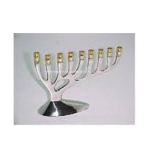 menorah candle stick Stylish Brass Menorah Candle Holder Jewish Hanukkah <b>Lamp</b> Decorative Candle Stand Elegant Home Accent - Product Image 6