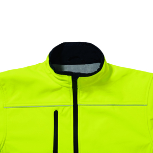High Visibility Anti-Static Safety <b>Jacket</b> Reflective Workwear Yellow Long Sleeve Zip-Up <b>Softshell</b> Waterproof Breathable - Product Image 3