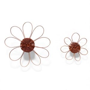 Handcrafted Woven <b>Rattan</b> Flower <b>Wall</b> Art <b>Decor</b> Made From Natural Materials for Baby Nursery Room Bohemian Style - Product Image 2