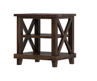 Table d'extrémité à trois niveaux aux normes européennes de la collection Baize Cabinets élégants de couleur café Wallnut pour l'application de salon