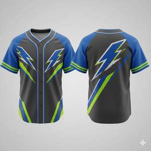 Proveedor de Uniformes de Béisbol OEM, Camisetas de Equipo con Corte y Costura Personalizados, Impresión Digital, 100% Poliéster, Secado Rápido, Transpirable, Cuello en V - Product Image 4