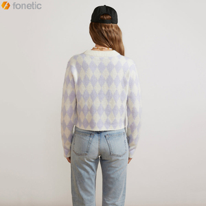 Jersey de invierno fino profesional hecho a medida para mujer, nuevo diseño, Color sólido, tejido de lana, estilo informal, estampado, suéteres de tamaño libre - Product Image 2