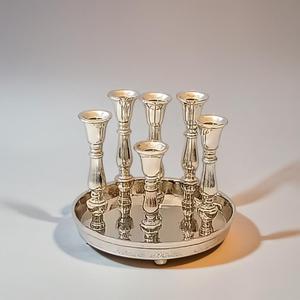 Soporte de vela de aluminio de 6 luces Decoración de mesa de Navidad - Product Image 3