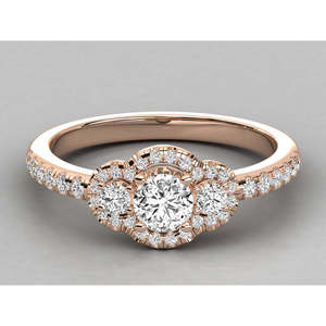 Bague pour femme en or 9 carats avec diamant solitaire cultivé en laboratoire, élégante et luxueuse - Product Image 1